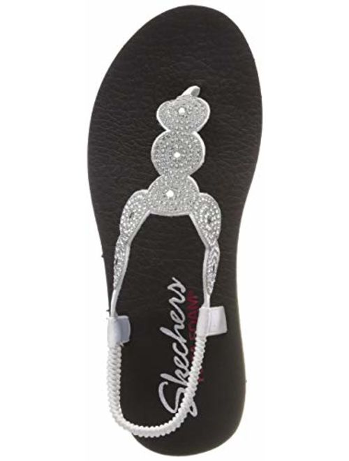 Skechers Women's Meditation-Stars & Sparkle-Circular Rhinestone Slingback Thong Flip-Flop