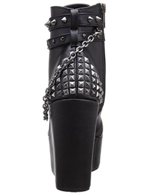 Demonia Black Vegan Leather Poison-101/BVL High Heel Wedges Boot