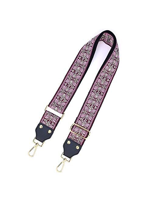 Adjustable Replacement Guitar Strap Styled Handbag Purse Strap Vintage Flower