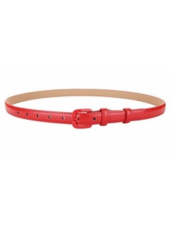 VOCHIC Trendy Women Leather Skinny Belts for Jeans Pants Thin Dress Waist Belt