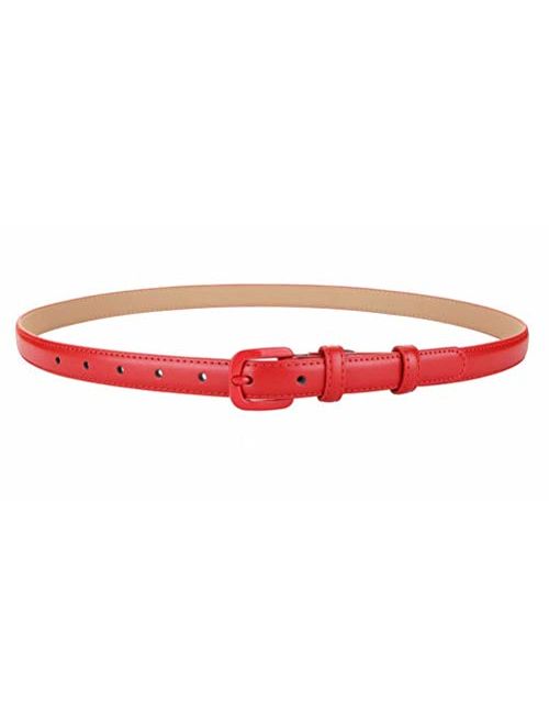 VOCHIC Trendy Women Leather Skinny Belts for Jeans Pants Thin Dress Waist Belt