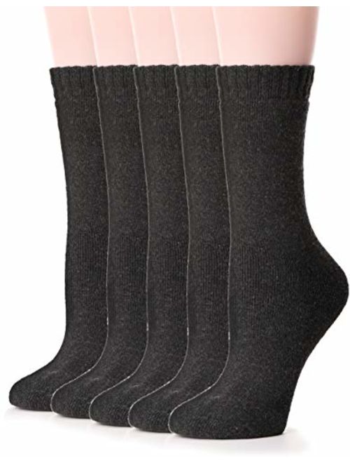 Womens Wool Socks Thermal Heavy Thick Soft Warm Fuzzy Work Winter Socks 5 Pack