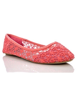 Charles Albert Women's Breathable Crochet Lace Ballet Flat