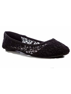 Charles Albert Women's Breathable Crochet Lace Ballet Flat