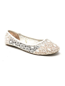 Charles Albert Women's Breathable Crochet Lace Ballet Flat