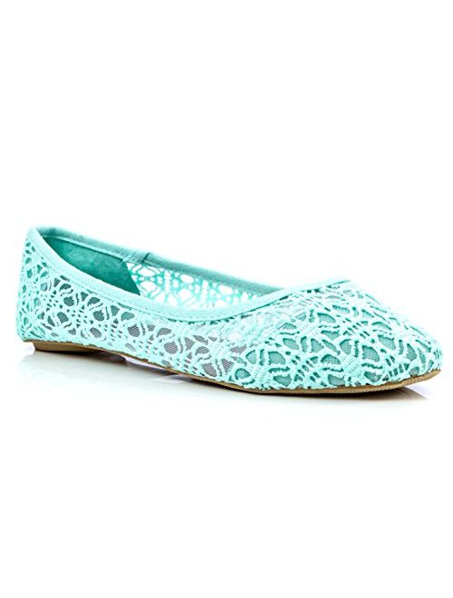 Charles Albert Women's Breathable Crochet Lace Ballet Flat