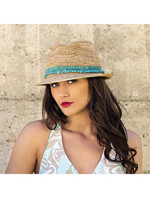 Wallaroo Hat Company Tahiti Trilby Two-Toned Sun Hat, Packable, Adjustable, Modern Style, Designed in Australia