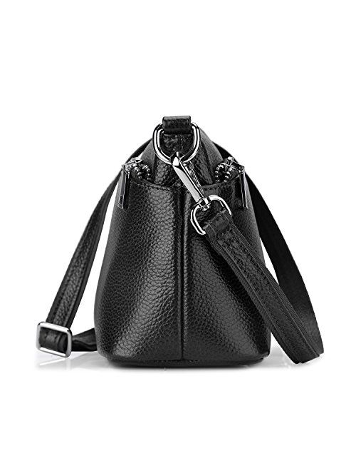 S-ZONE Small Genuine Leather Handbags for Women Shoulder Bag Crossbody Purse