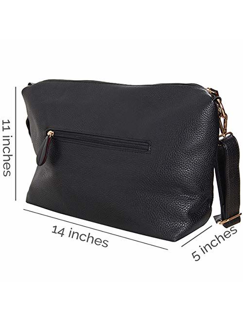 Humble Chic Crossbody Bag - Vegan Leather Satchel Messenger Handbag Shoulder Purse for Women