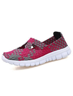 L LOUBIT Women Woven Shoes Slip On Handmade Sneakers Comfort Lightweight Walking Shoes