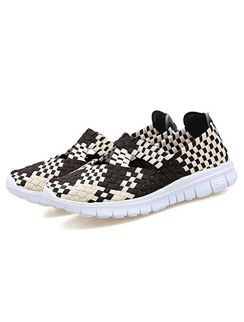 L LOUBIT Women Woven Shoes Slip On Handmade Sneakers Comfort Lightweight Walking Shoes