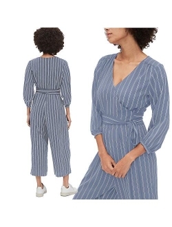 SheKiss Womens Striped Spaghetti Strap Summer Jumpsuits Sexy Tie Bowknot Long Pants Rompers