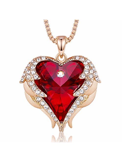 CDE Angel Wing Necklaces for Women Mothers Day Jewelry Gifts Embellished with Crystals from Swarovski Pendant Necklace Heart of Ocean Jewelry with Gift Box