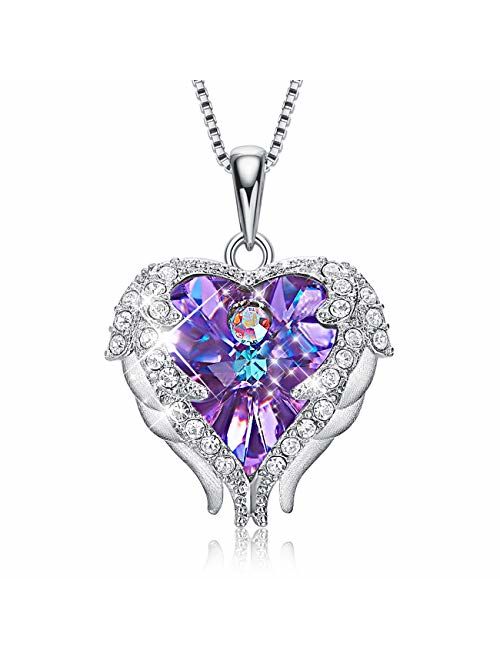 CDE Angel Wing Necklaces for Women Mothers Day Jewelry Gifts Embellished with Crystals from Swarovski Pendant Necklace Heart of Ocean Jewelry with Gift Box