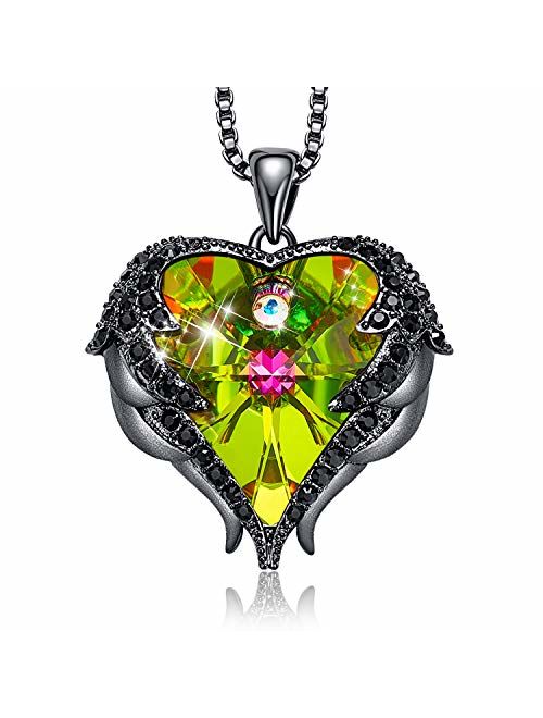 CDE Angel Wing Necklaces for Women Mothers Day Jewelry Gifts Embellished with Crystals from Swarovski Pendant Necklace Heart of Ocean Jewelry with Gift Box