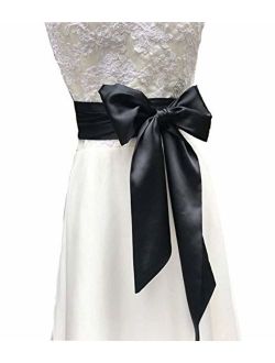 AIMECHA Special Occasion Dress sash bridal belts wedding sash 4'' Wide Double Side