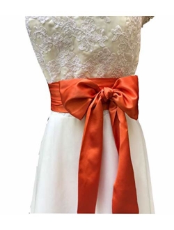 AIMECHA Special Occasion Dress sash bridal belts wedding sash 4'' Wide Double Side