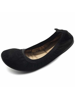 Ollio Women's Shoes Faux Suede Comfort Ballet Flat