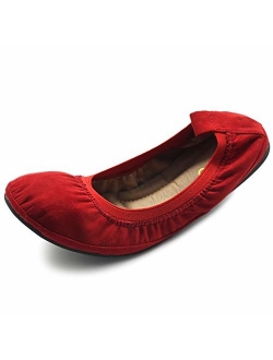 Ollio Women's Shoes Faux Suede Comfort Ballet Flat