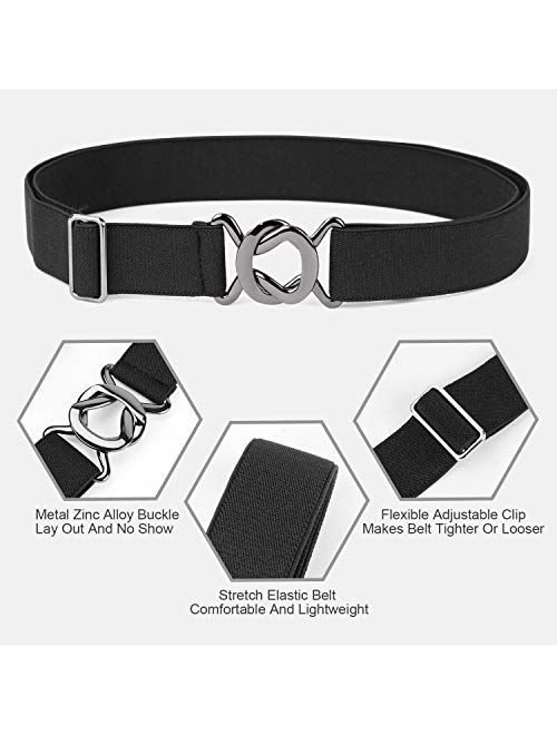 Womens Invisible Belt Comfortable Elastic Adjustable No Show Web Belt Metal Buckle Belt for Men by JASGOOD