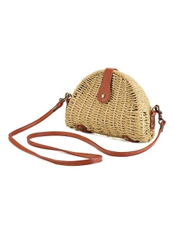 Crossbody Straw Bag, JOSEKO Womens Straw Handbag Shoulder Bag for Beach Travel and Everyday Use