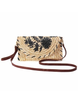 Crossbody Straw Bag, JOSEKO Womens Straw Handbag Shoulder Bag for Beach Travel and Everyday Use