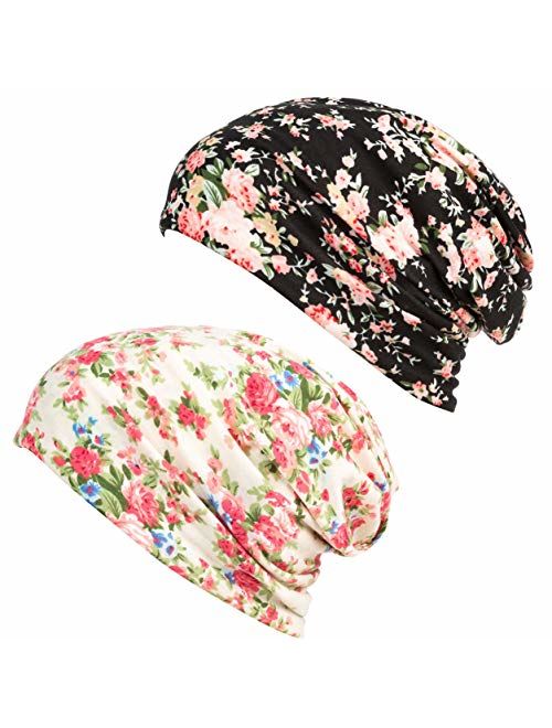 HONENNA Printed Turban Headband Chemo Cap Cotton Soft Sleep Beanie