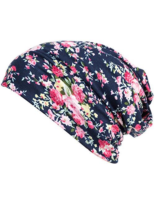 HONENNA Printed Turban Headband Chemo Cap Cotton Soft Sleep Beanie