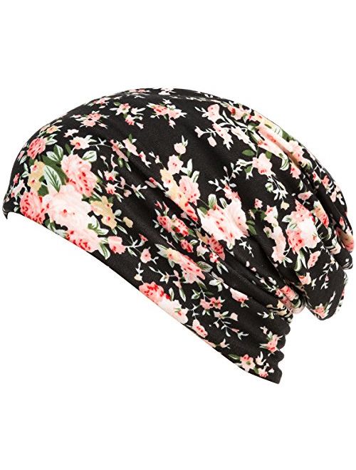 HONENNA Printed Turban Headband Chemo Cap Cotton Soft Sleep Beanie