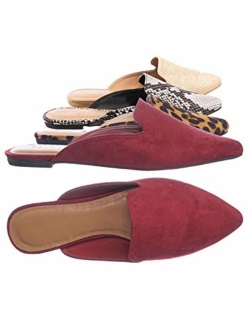 Aquapillar Slip On Mule Slippers - Women Flat Backless Pointed Toe Pump