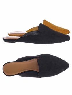 Aquapillar Slip On Mule Slippers - Women Flat Backless Pointed Toe Pump