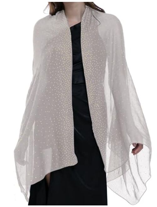 BANETTETA Starry Night Shawls and Wraps for Evening Dresses/Weddings Shawl Wrap Shiny Scarf