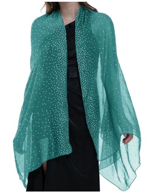 BANETTETA Starry Night Shawls and Wraps for Evening Dresses/Weddings Shawl Wrap Shiny Scarf