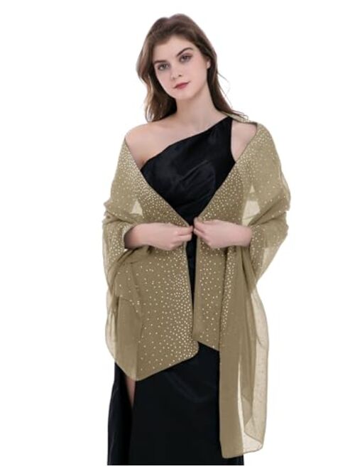 BANETTETA Starry Night Shawls and Wraps for Evening Dresses/Weddings Shawl Wrap Shiny Scarf