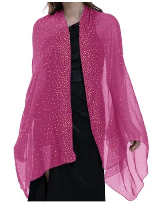 BANETTETA Starry Night Shawls and Wraps for Evening Dresses/Weddings Shawl Wrap Shiny Scarf