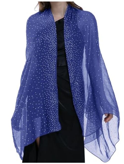 BANETTETA Starry Night Shawls and Wraps for Evening Dresses/Weddings Shawl Wrap Shiny Scarf