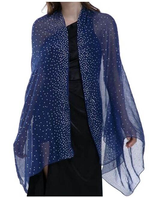 BANETTETA Starry Night Shawls and Wraps for Evening Dresses/Weddings Shawl Wrap Shiny Scarf