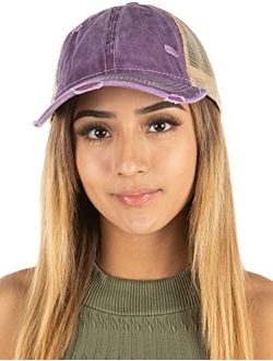 Funky Junque Womens Adjustable Athletic Trucker Hat Mesh Baseball Cap Dad Hat