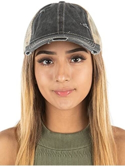 Funky Junque Womens Adjustable Athletic Trucker Hat Mesh Baseball Cap Dad Hat