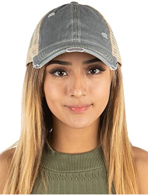 Funky Junque Womens Adjustable Athletic Trucker Hat Mesh Baseball Cap Dad Hat