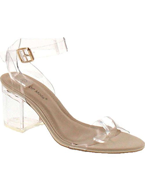 Top Moda Womens Lucite Open Toe Casual Strappy Sandals