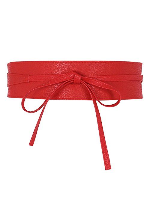 Ayliss Women Soft Leather Obi Belt Self Tie Wrap Cinch Belt