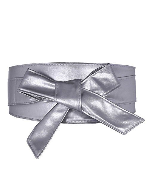 Ayliss Women Soft Leather Obi Belt Self Tie Wrap Cinch Belt