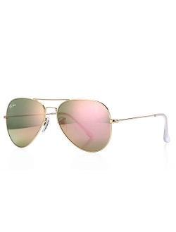 Pro Acme Aviator Crystal Lens Large Metal Sunglasses