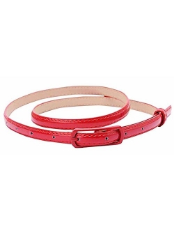 Selighting Womens Faux Leather Skinny Belts for Dresses