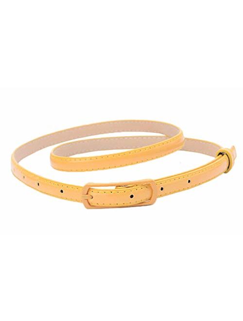 Selighting Womens Faux Leather Skinny Belts for Dresses