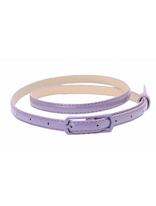 Selighting Womens Faux Leather Skinny Belts for Dresses