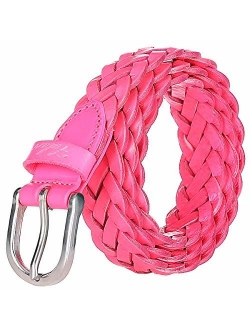 Falari Women's Leather Braided Belt Stainless Steel Buckle 6007-16 Colors