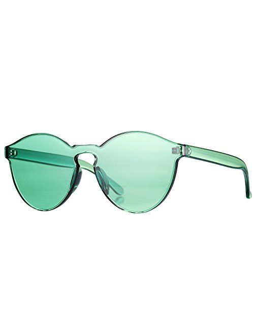 Pro Acme One Piece Design Rimless Sunglasses Ultra-Bold Colorful Mono Block