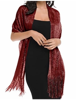 Banetteta"Dream Nocturne" Metallic Shawls and Wraps for Evening Dresses with Buckle